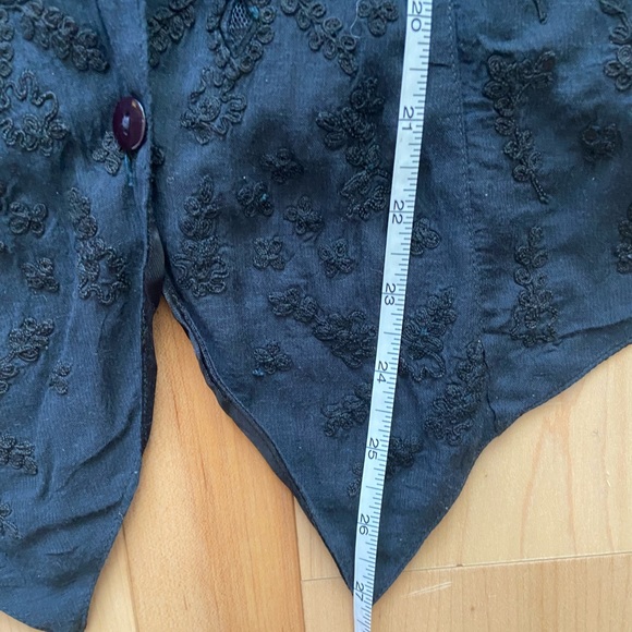 Vintage black embroidered button down vest. - Picture 11 of 12